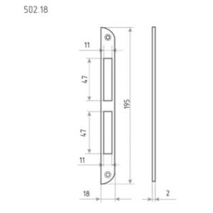 Ответная планка 502..18 (ст.бронза) (196мм)