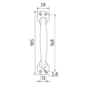 Ручка скоба РСО 100 мм (ст.бронза)  9177
