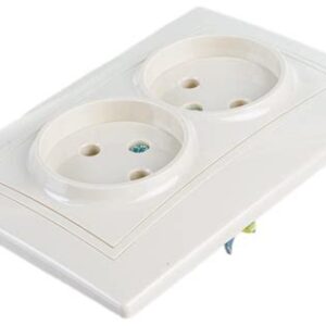 Розетка 2-м СП Мира б/з керам. крем/крем 701-0303-128