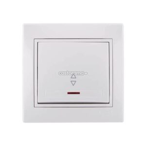 Переключатель проходной с подсветкой (белый)