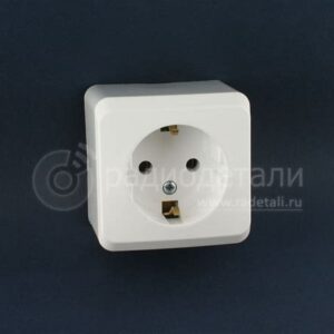Розетка 1-м ОП Этюд 16А с/з бел. SchE РА16-003b