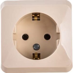 Розетка 1-м ОП Этюд 16А с/з крем SchE РА16-003k