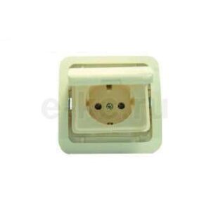 Розетка 1-м СП Mimosa с крыш. бел./бел.12009