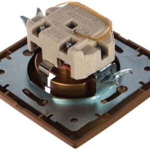 Розетка 1-м СП Мира с/з защ.шторки мет.зол. 701-1313-124