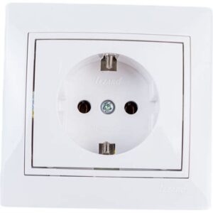 Розетка 1-м СП Мира с/з керам. бел/бел. 701-0202-122