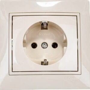 Розетка 1-м СП Мира с/з керам. крем/крем 701-0303-122