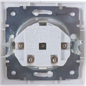 Розетка 1-м СП Мира с/з с крыш. керам. бел/бел. 701-0202-123