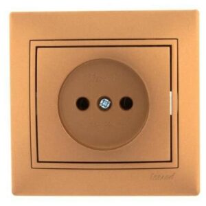 Розетка 1-м СП Мира с/з с/крыш. керам. метал зол. 701-1313-123