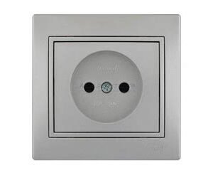 Розетка 1-м СП Мира с/з с/крыш. керам. метал сер. 701-1010-123