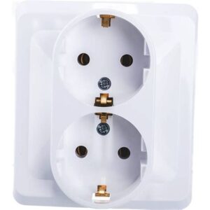 Розетка 2-м ОП Этюд 16А с/з бел. SchE РА16-007b