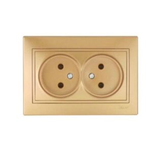 Розетка 2-м СП Мира б/з керам. метал зол. 701-1313-128