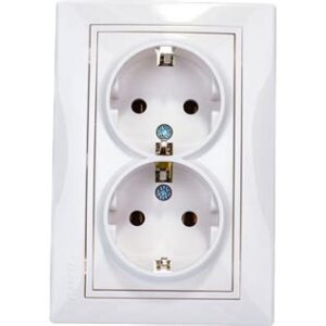 Розетка 2-м СП Мира с/з керам. бел/бел. 701-0202-127