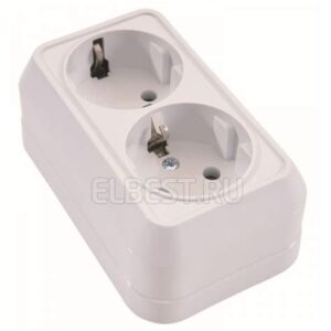 Розетка SIVA USTU бел. о/п 2-ая с/з 45182