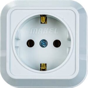 Розетка белая (евро) MAKEL ОП 45108