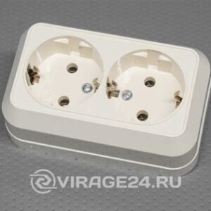 Розетка SIVA USTU крем о/п 2-ая с/з 45282