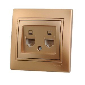 Розетка комп. 2-м СП Мира RJ-45 метал зол. 701-1313-141
