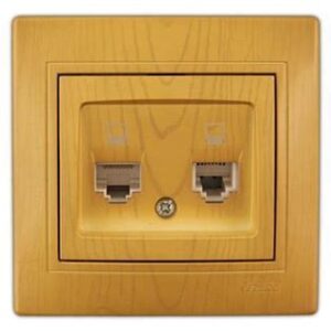 Розетка комп. 2-м СП Мира RJ-45 ольха 701-0701-141