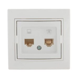 Розетка комп.+телеф. СП Мира RJII/RJ45 бел/бел. 701-0202-143