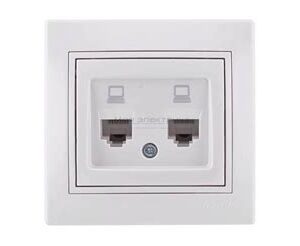 Розетка комп.2-м СП Мира RJ-45 бел/бел. 701-0202-141