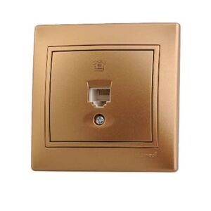 Розетка телеф. 1-м СП Мира RJ11 метал зол. 701-1313-137