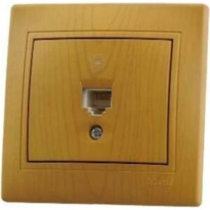 Розетка телеф. 1-м СП Мира RJ11 ольха 701-0701-137