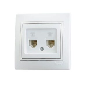 Розетка телеф.2-м СП Мира RJ11 бел/бел. 701-0202-138