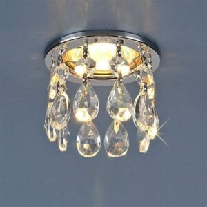 Светильник АКЦЕНТ "Crystal" 301 хром/прозр.встр.квадр.с прозр.стеклом R50E14