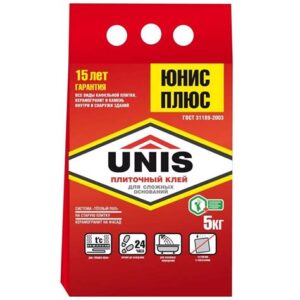 Клей "ЮНИС плюс " 5 кг для плитки 67