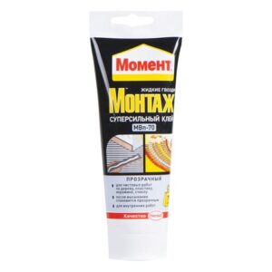 Клей МОМЕНТ монтаж суперсильный прозрач. 185г (Хенкель)