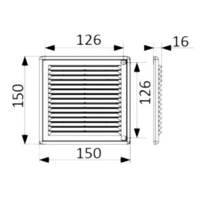 Решетка разъем.с москитной сеткой 1515Р (беж.) 4340