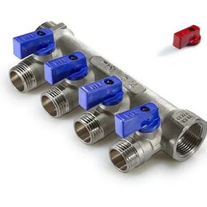 Коллектор с краном 3/4"х16-2 (красный+синий) 4251020