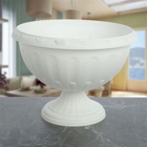 Кашпо Вазон Джулия 8л М1389 белый на низкой ножке 162270