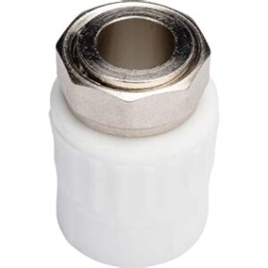Муфта с мет.вст.и нак. гайкой 20х3/4" белая 553150