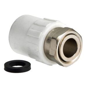 Муфта с мет.вст.и нак. гайкой 32х1" белая