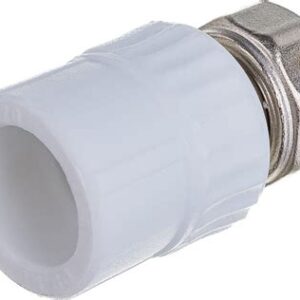 Муфта с мет.вст.и нак. гайкой 20х1/2" белая PP-R W