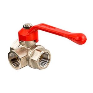 Кран шаровый трехходовой 3/4" ручка