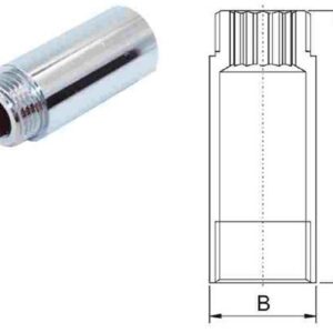 Удлинительная гайка 1/2" 10мм хром