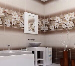 Панель ПВХ плитка 2700*250мм Сакура морская волна