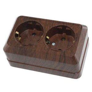 Розетка двойн. 2П+3 открытой установки с з/ш IP20 16А