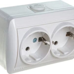 Розетка 2-м ОП Ната c/з керам.бел. Lezard 710-0200-127