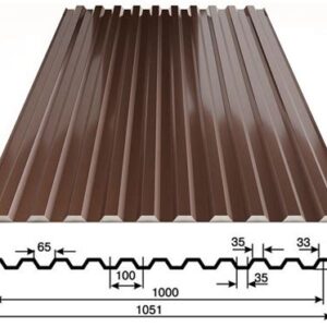 Планка на профнастил С21 2000 оц. (коричневый 8017)