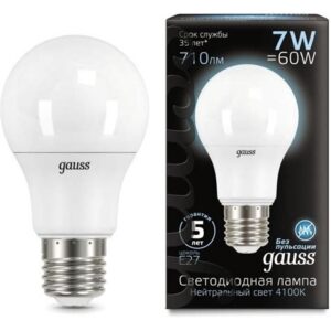 Лампа Gauss LED А60 EL 7w/4100 E27