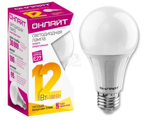 Лампа Онлайт LED A60 12w/27к E27 71682