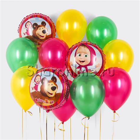 Шары набор 2шт 75см Маша и медведь