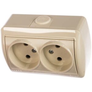 Розетка телеф.2-м CП Ната RJ11 крем. Lezard 710-0303-138