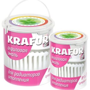 Эмаль акриловая п/глянец.супербелая 3кг KRAFOR  44984