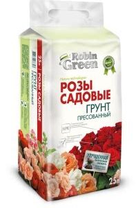 Почвогрунт 25л брикетир.д/садовых роз Robin Green