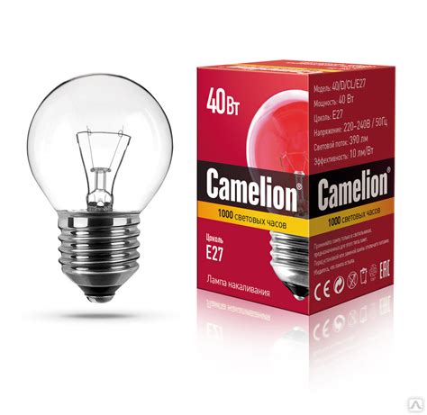 Лампа Camelion В 40W CL Е27