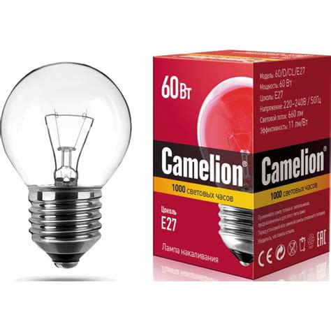 Лампа Camelion В 60W CL Е27