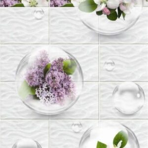 Панель ПВХ фриз 2700х250мм 3D NOVITA с мерц. Цветы/сирень узор